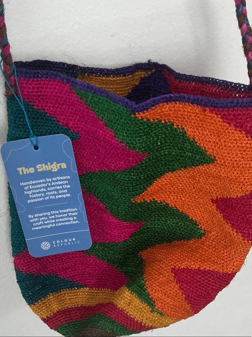 Handwoven in Equador Multicolor “Shingra” Crossbody Bag NWT